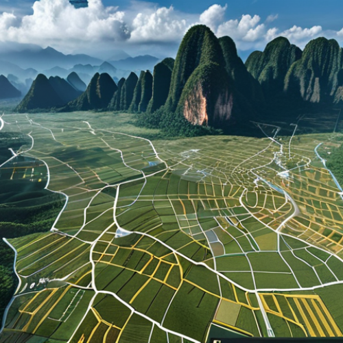** Advanced weather forecast interface displaying AI-powered predictions, showing a Thai landscape. Incorporate elements of satellite data and real-time weather maps.

**