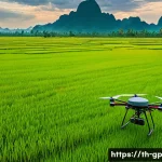 기상조절 기술을 활용한 재해 예방 전략 - A vibrant rural Thai rice field during the dry season, where farmers wearing traditional hats and li...