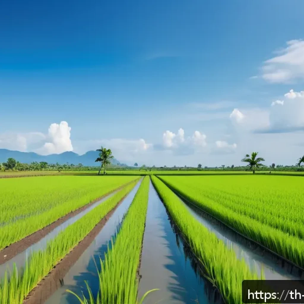 현재 기상조절 연구의 최신 동향 - A detailed scene of a Thai farmer’s rice field in Suphanburi province using advanced smart irrigatio...