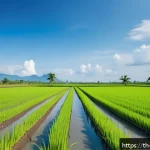 현재 기상조절 연구의 최신 동향 - A detailed scene of a Thai farmer’s rice field in Suphanburi province using advanced smart irrigatio...