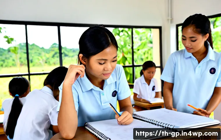 Home 17 기상조절 기술의 교육적 접근 방법 - Photorealistic Thai secondary school science classroom, a Thai teacher guiding diverse teenage stude...